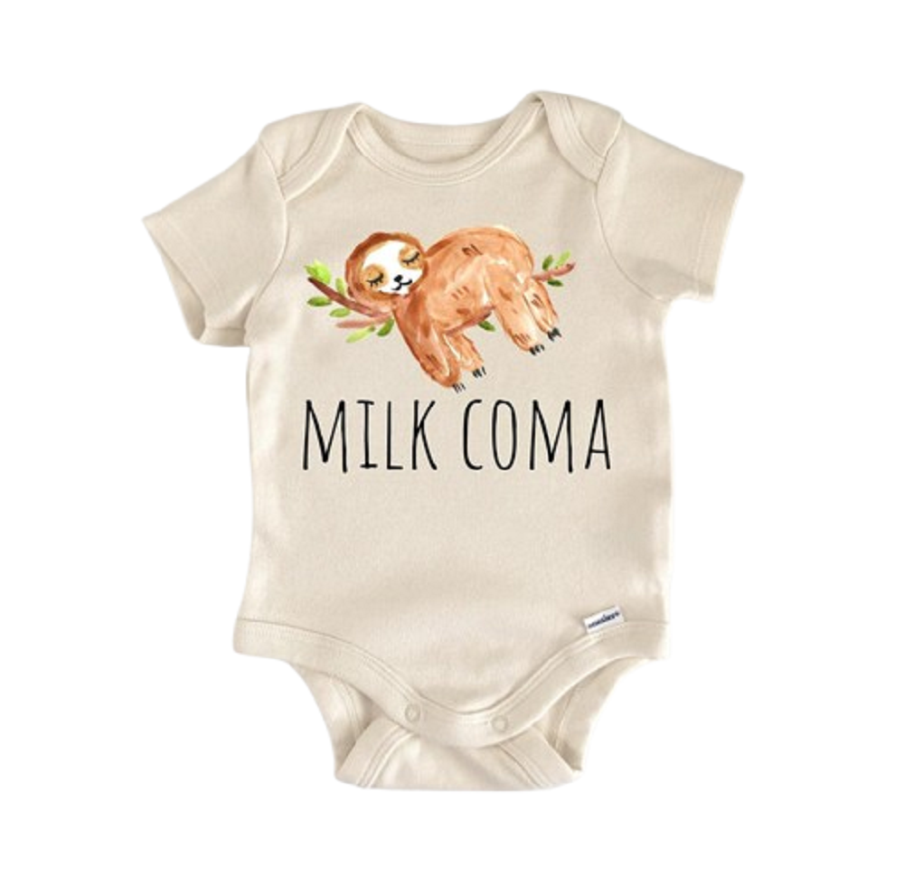 Sloth Milk Breastfed - Baby Boy Girl Clothes Infant Bodysuit Funny Cute Newborn-0