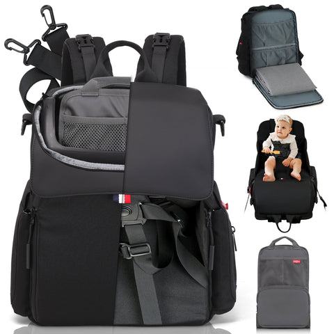 GillyGro Pro | 5-in-1 Parent Backpack with Inbuilt Booster & 13