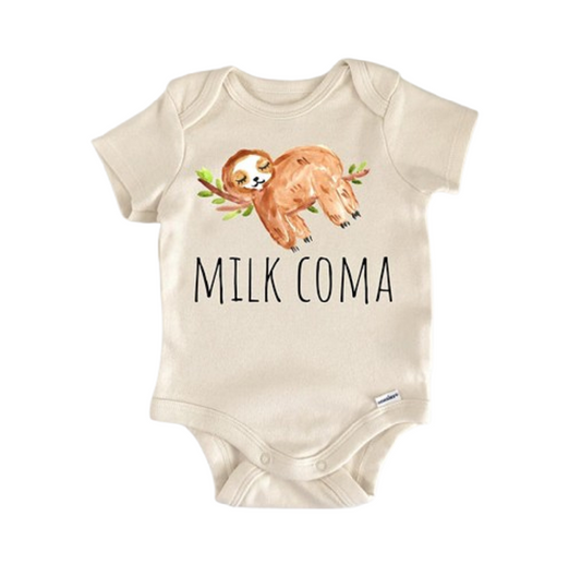 Sloth Milk Breastfed - Baby Boy Girl Clothes Infant Bodysuit Funny Cute Newborn-0