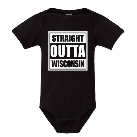Straight Outta Wisconsin Baby/Toddler Onesie-0