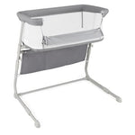 Baby Bassinet Bedside Crib with Adjustable Height Comfy Mattress-Gray-4