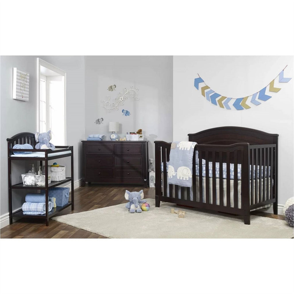 SF Home Espresso Solid Wood Convertible Crib - Toddler Bed Sold Separately-1