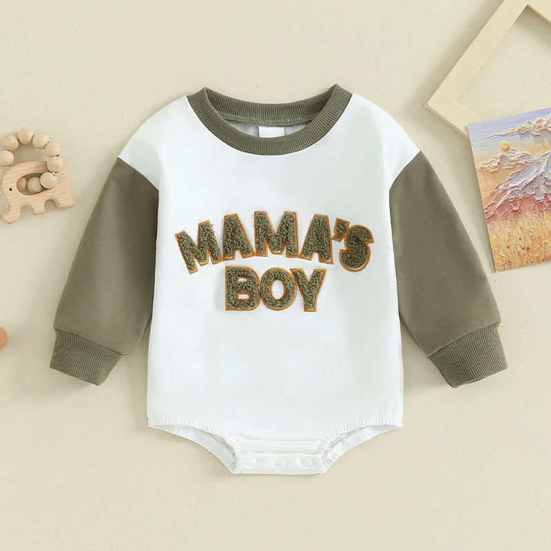 Sweatshirt with Romper Closure "Mama's Boy"-3
