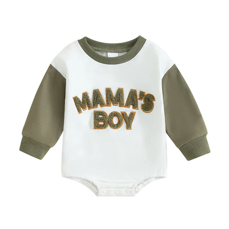 Sweatshirt with Romper Closure "Mama's Boy"-6