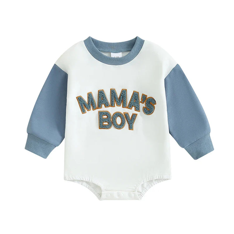 Sweatshirt with Romper Closure "Mama's Boy"-5