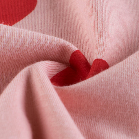 Baby Girls Heart Print Round Collar Short-Sleeved Tee Shirts-0