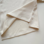 Spring and Autumn Kids Unisex Casual Solid Color Long Sleeves Striped Top and Pants Knitted Clothing Set-4