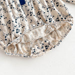 Baby Girl Contrast Color Flower Graphic Onesies-2