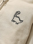 High Quality Spring And Autumn Boys Dinosaur Design Long Sleeves Top Zip-Up Hoodie And Pants Clothing Set-4