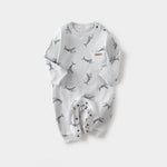 Spring Arrival Baby Unisex Long Sleeves Simple Pattern Rompers-7